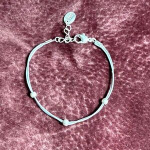 Claire's Silver Tone Beaded Cord Bracelet Adjustable Lobster Clasp